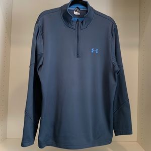 Under Armour pullover. Quarter zip. Size large. Grey w/blue detailing